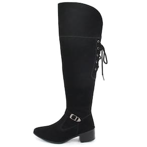 Bota Feminina Br2 Over Nobuck Amarração Montaria Cano Alto