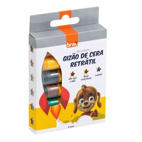 Meu Primeiro Gizão de Cera Retrátil Maior Resistência c/ 6 Cores - BRW