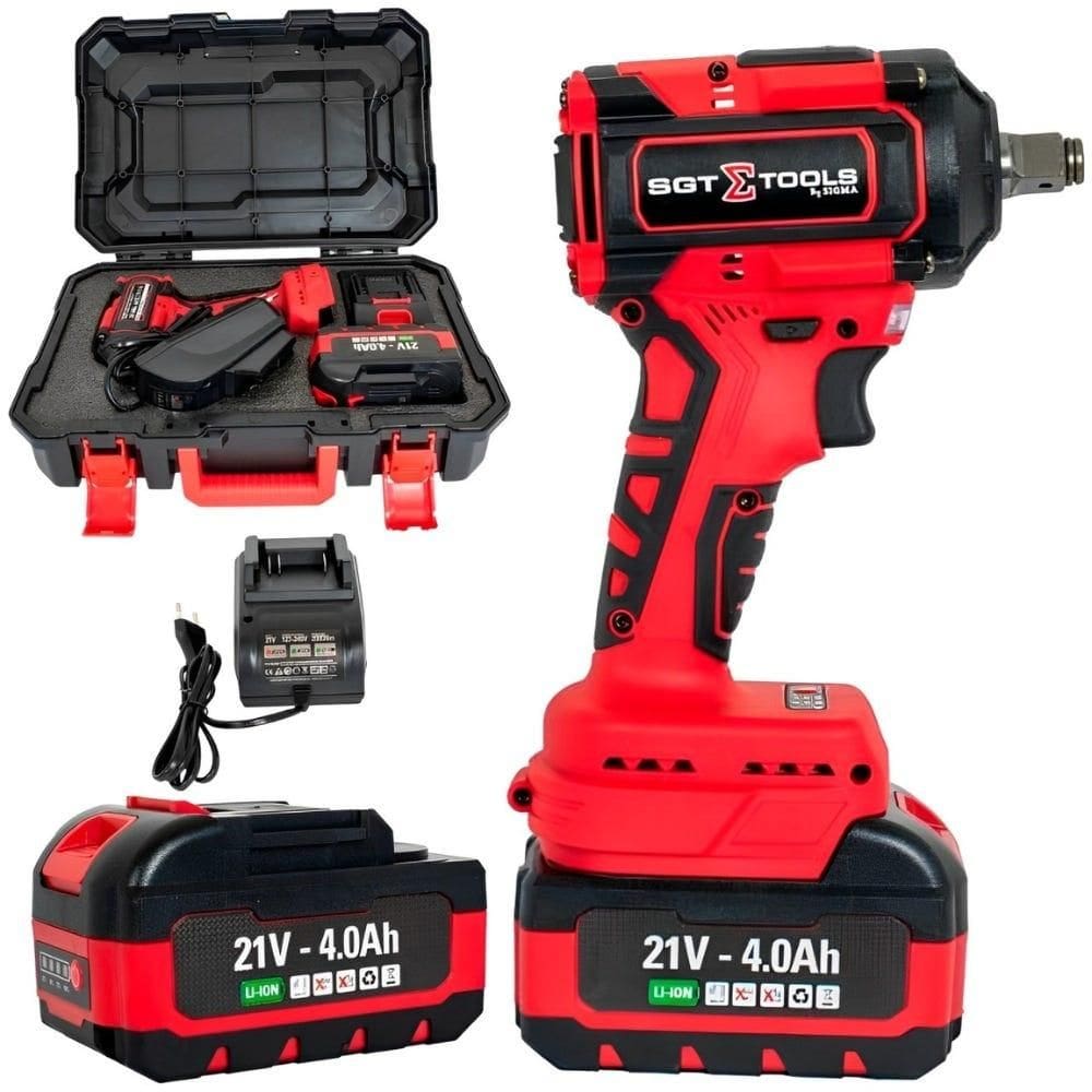 Chave de Impacto 1/2 POL 21V com 2 Baterias Carregador Bivolt SGT-7502 SIGMA