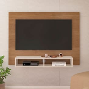 Painel para Tv até 42 Polegadas com Suporte Universal Flash Cinamomo/Off White