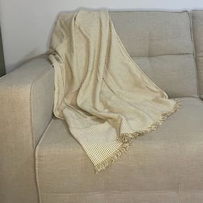 Manta para Sofá Panamá 100% Algodão Têxtil São João Natural