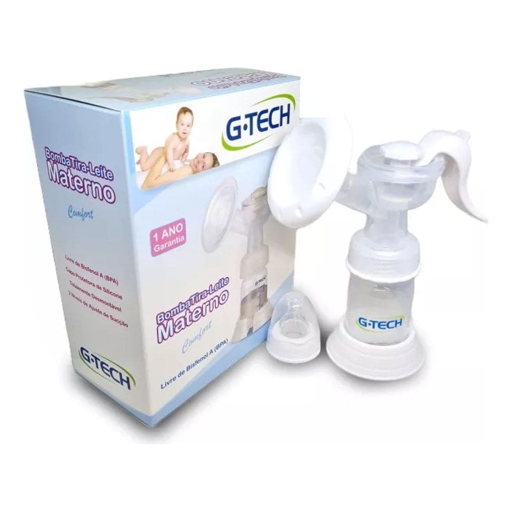 Bomba Tira Leite Materno Manual Sucção Ajustável Confort G-tech