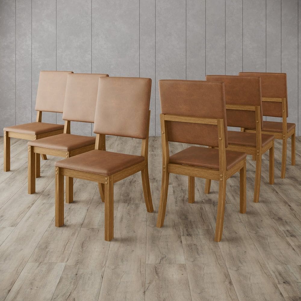 Kit 6 Cadeiras Estofadas para Mesa de Jantar - Milla Plus Caramelo
