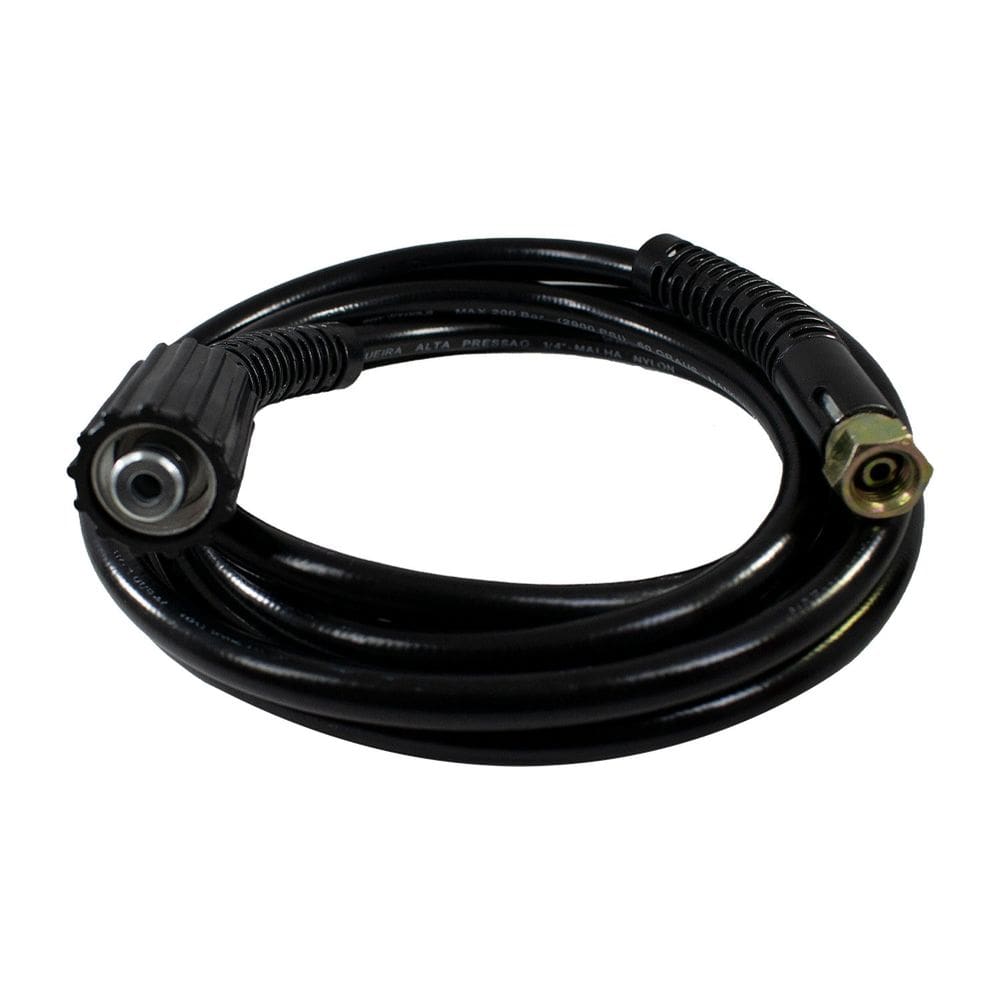 Mangueira Trama Nylon m22/14 X 1/4&quot; Femea para Lavadoras Alta Pressao - 3 Metros