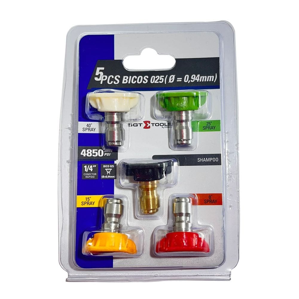 Jogo 5 Bicos com Pressão Regulavél 025 diam. 0,94mm