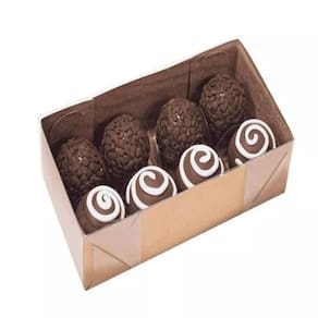 Caixa Kraft 16x4cm Para 8 Brigadeiros (Ideal Para Doces Gourmet e Docinhos) 20 Peças Ideia 4660
