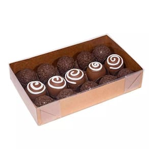 Caixa Kraft 20x4cm Para 15 Brigadeiros (Ideal Para Doces Gourmet e Docinhos) 10 Peças Ideia 4664