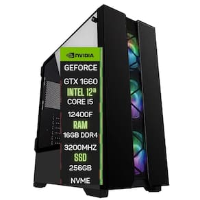 PC Gamer Skill Top Intel 10ª Geração Core i5 12400F 16GB DDR4 Placa de vídeo Geforce GTX 1660 Ti 6GB SSD 256GB ST-055