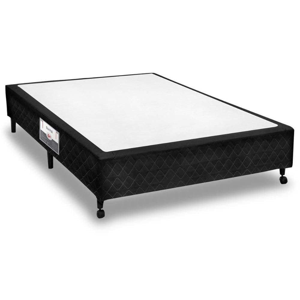 Cama Box Base Casal Poli Tecido Black (138x188x27) - Castor
