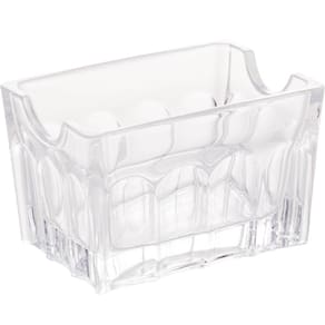 Porta Sachê de Vidro Faces Lyor 8x5,5cm Suporte de Mesa para Chá Açúcar Sal Molho Transparente