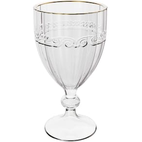 Taça Cristal 330ml Fio de Ouro Imperial Lyor Avulsa Servir Sucos Água Drinks Mesa Posta