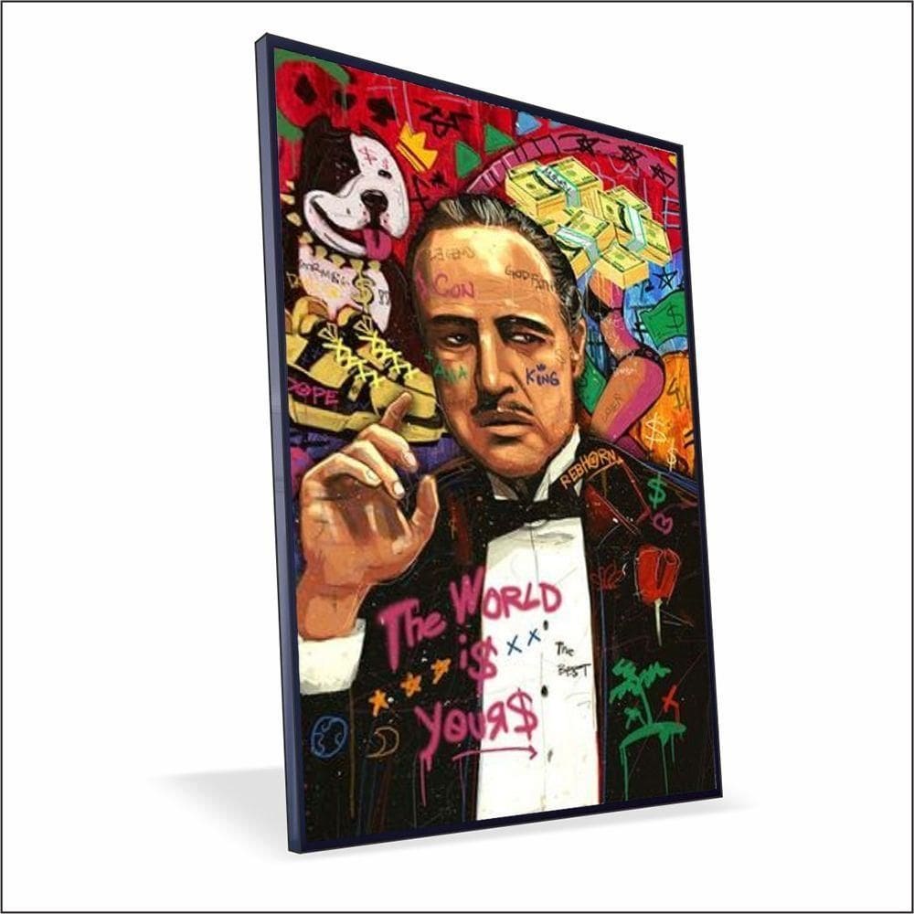 Quadro Poderoso Chefão Vinil Com Vidro Tamanho Moldura 40x30 Baixa Preta