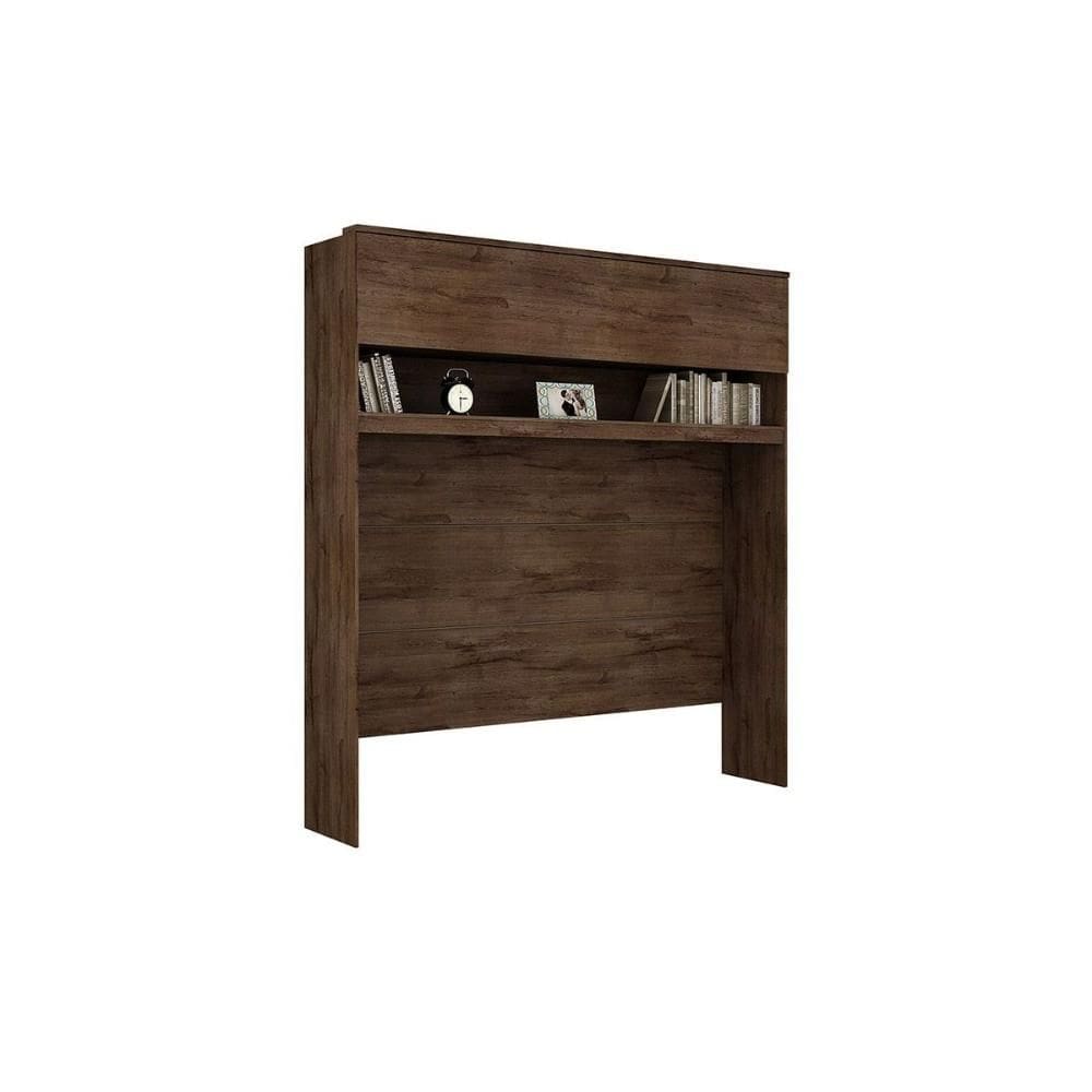 Modulado de Quarto Armário Ponte Aéreo Casal c/ 1 Porta Gold Bari Canela - Novo Horizonte