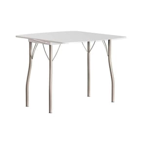 Mesa de Sala Jantar Dobrável - 216 Prata/Branco - Carraro