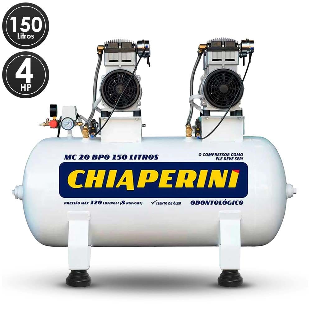 Compressor Ar Odontologico 20 Pés 150 Litros Chiaperini