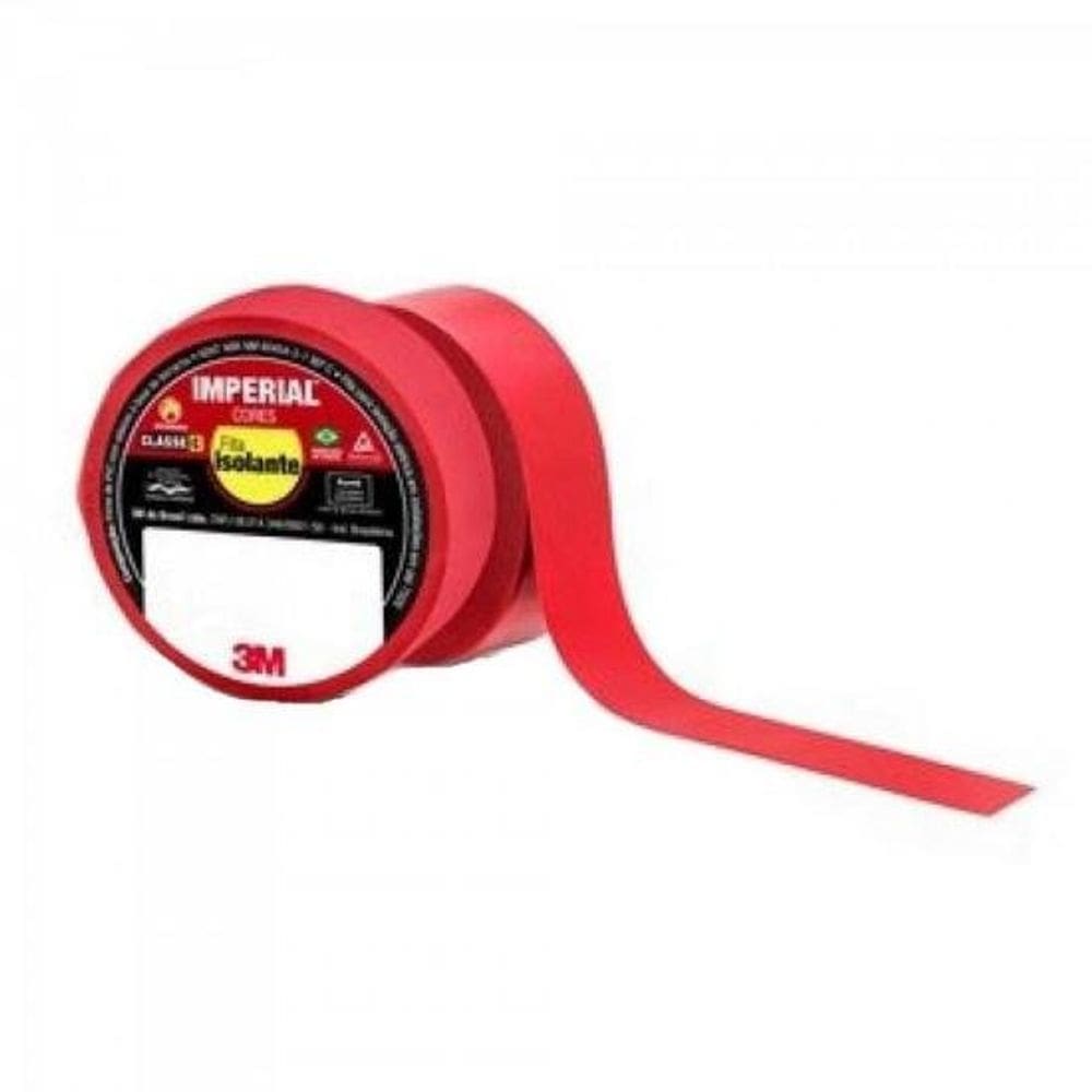 Fita Isolante 18mm X 10m Vermelha 3m Imperial - PCT / 10 [F002]