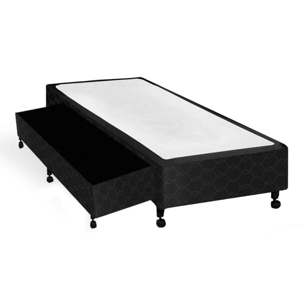 Cama Box Base c/ Auxiliar Solteiro Poli Tecido Black (88x188x27) - Castor