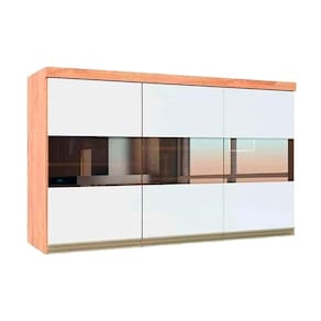 Armário Aéreo p/ Cozinha Chardonnay c/ 3 Portas c/ Vidro Reflecta 120cm Castanho/Branco - Ronipa