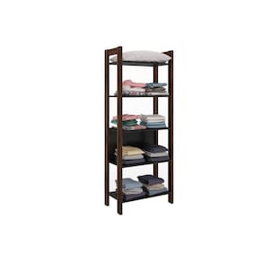 Guarda Roupa Closet de Quarto AZ1005 c/ 5 Prateleiras Preto/Nogal - Tecno Mobili