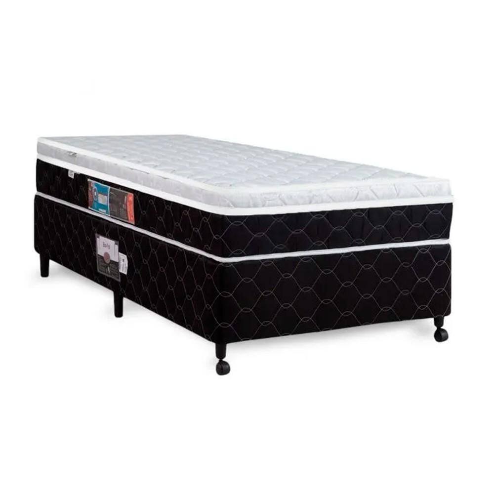 Cama Box + Colchão Castor Solteiro Montblanc One Face D33 96x203x52cm