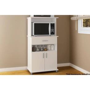 Balcão Multiuso Cozinha ASM151 c/ 2 Portas e 1 Gaveta 66cm Branco - Movelbento