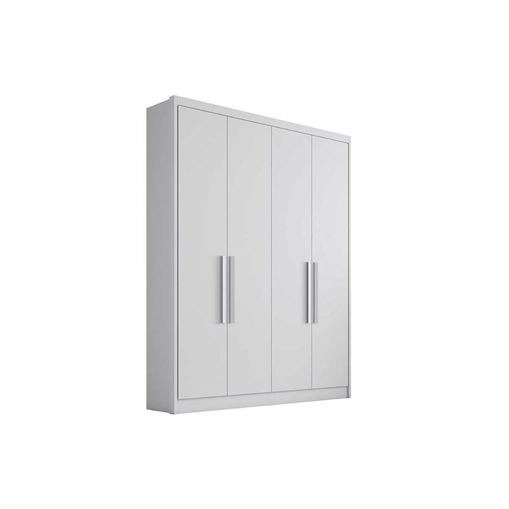 Guarda Roupa Solteiro 4 Portas e 3 Gavetas Moderni/Sevilha Branco - Novo Horizonte