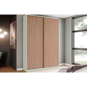 Modulado de Quarto Guarda Roupa MC10 Seletto c/ 2 Portas de Correr e 3 Gavetas Areia/Jequitibá - Henn