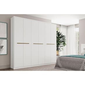 Guarda Roupa Casal 6 Portas e 3 Gavetas Belmont 1154 Branco - Carraro