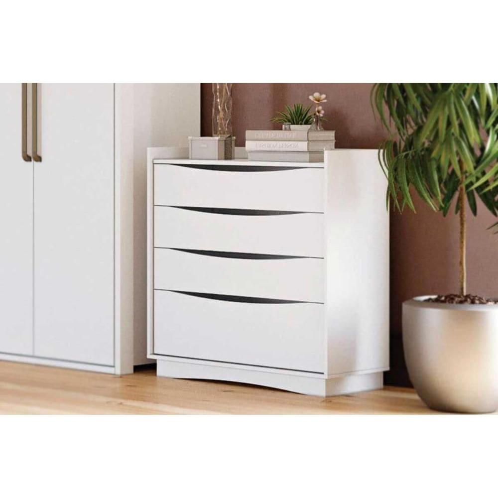 Cômoda de Quarto M260 c/ 4 Gavetas Branco - Kappesberg