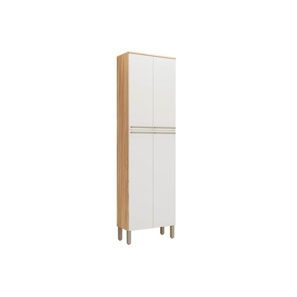 Paneleiro de Cozinha Nápoli Prime c/ 4 Portas 66X222cm Amendoa/Off White - Ronipa