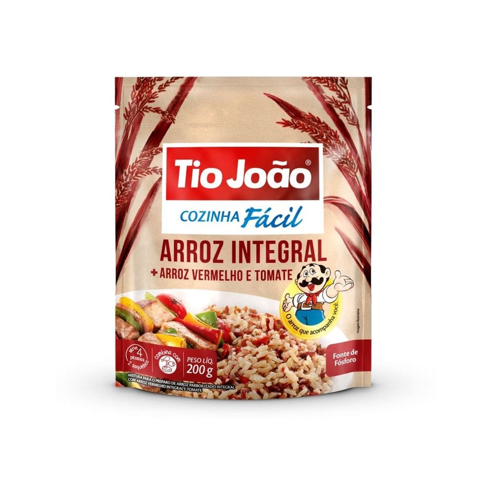 Arroz Integral + Arroz Vermelho E Tomate Tio João Cozinha Fácil 200G