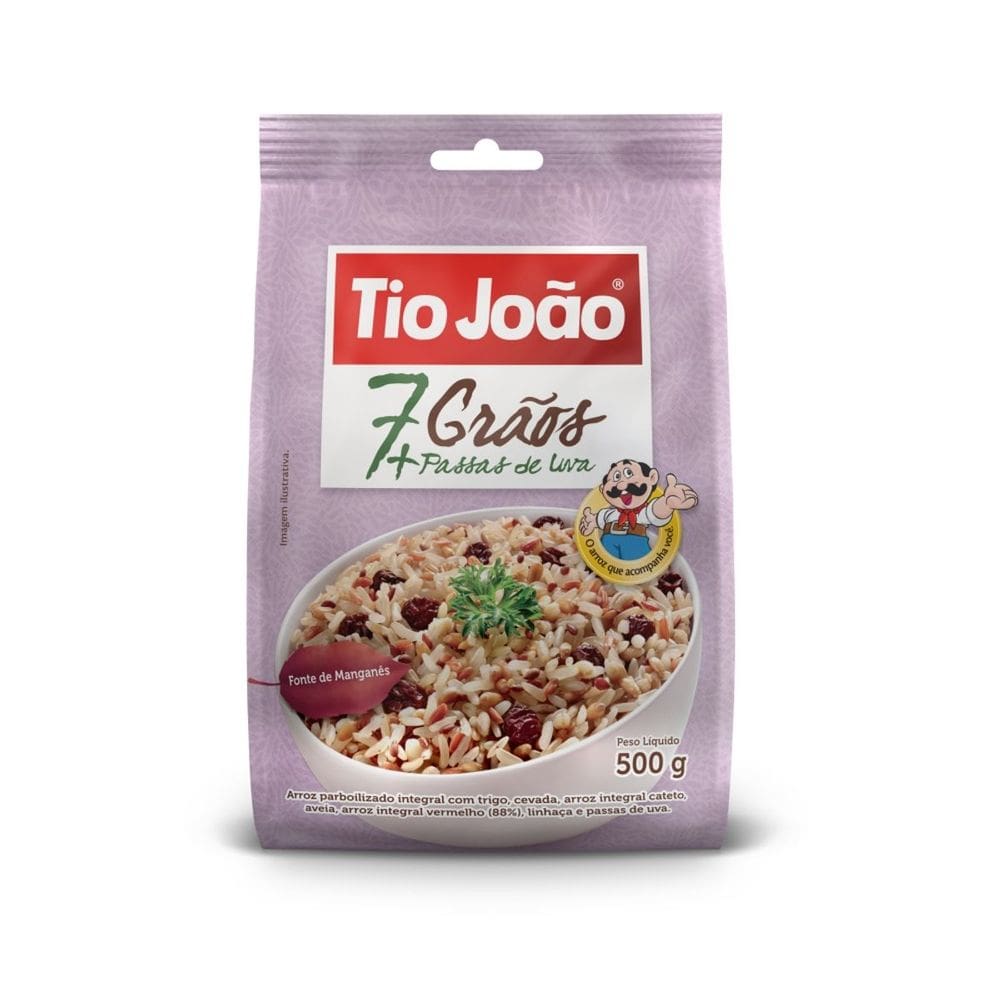 Arroz 7 Grãos + Passas De Uva Tio João 500G