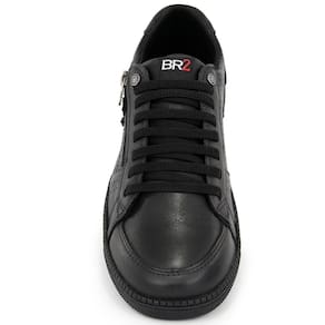 Sapatenis Casual Masculino Tenis Em Couro Preto Br2 Footwear