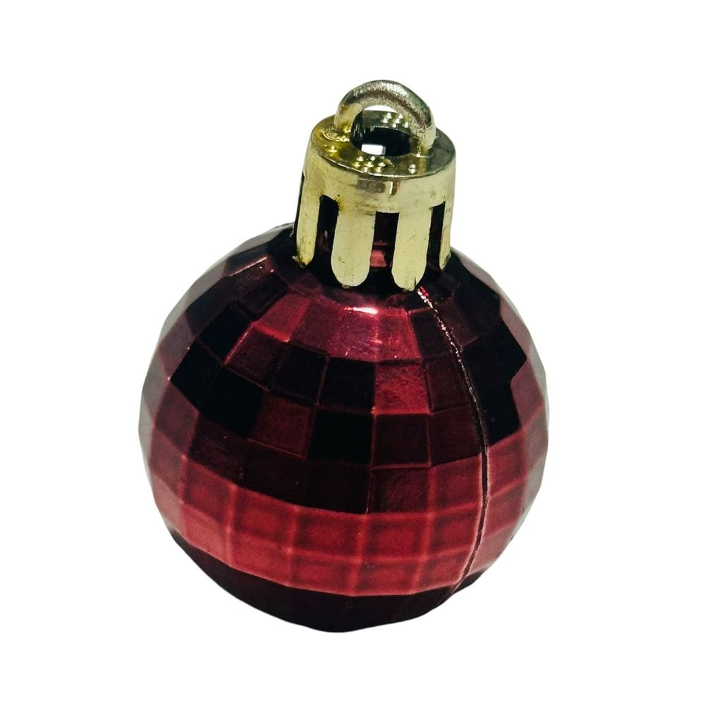 Kit 15 Bolas De Natal Mista 3cm Vermelho Decoração Árvore