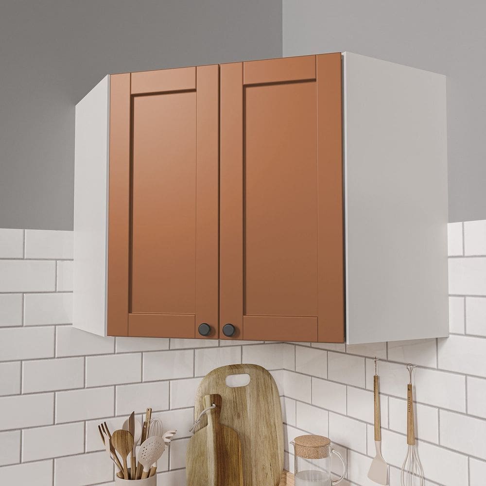 Aéreo de Canto Oblíquo Arizona Cabecasa Madeiramadeira Branco/Terracota