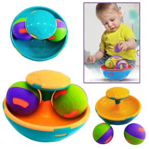 Brinquedo Infantil Pião Gira Ball Com 2 Bolinhas Chocalho