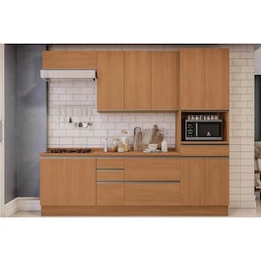 Cozinha Completa Maxxi 7 Peças (2Aéreos+2Balcões+1Paneleiro+2Complementos) C7P28 Canela - Kappesberg