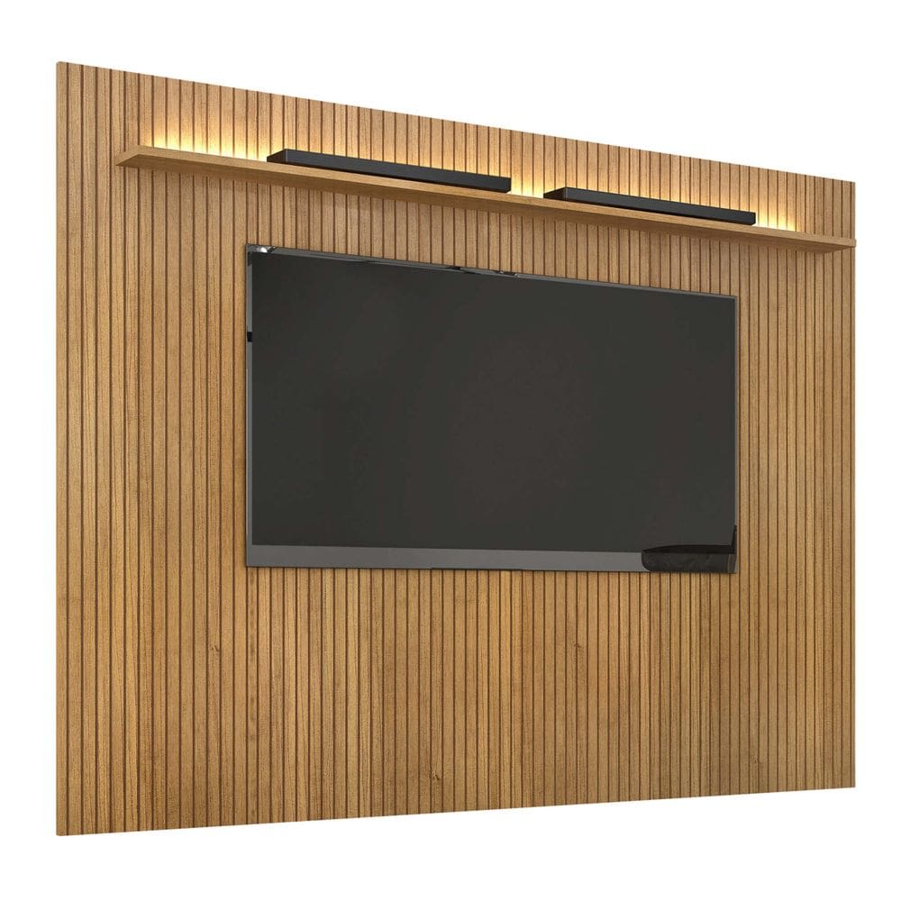 Painel Curitiba Sem Nicho 224cm para TV até 75 Polegadas Valdemoveis Cinamomo