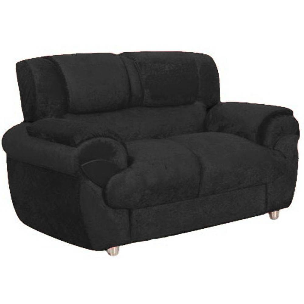 Sofá 7025 2 Lugares em Tecido Suede Preto