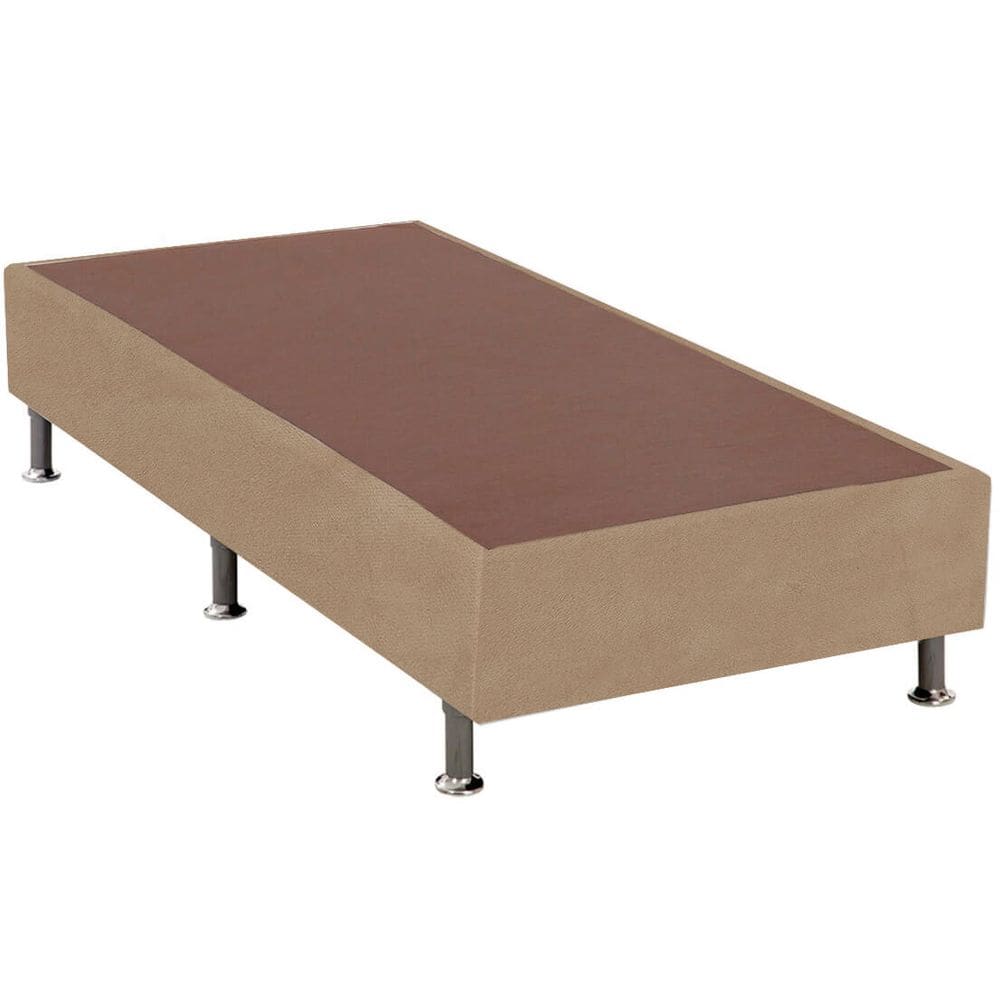 Base Cama Box Solteiro 25x88x188 Suede Cor Marrom