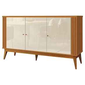 Buffet 3 Portas Argo EDN Móveis Cor Cedro Off White