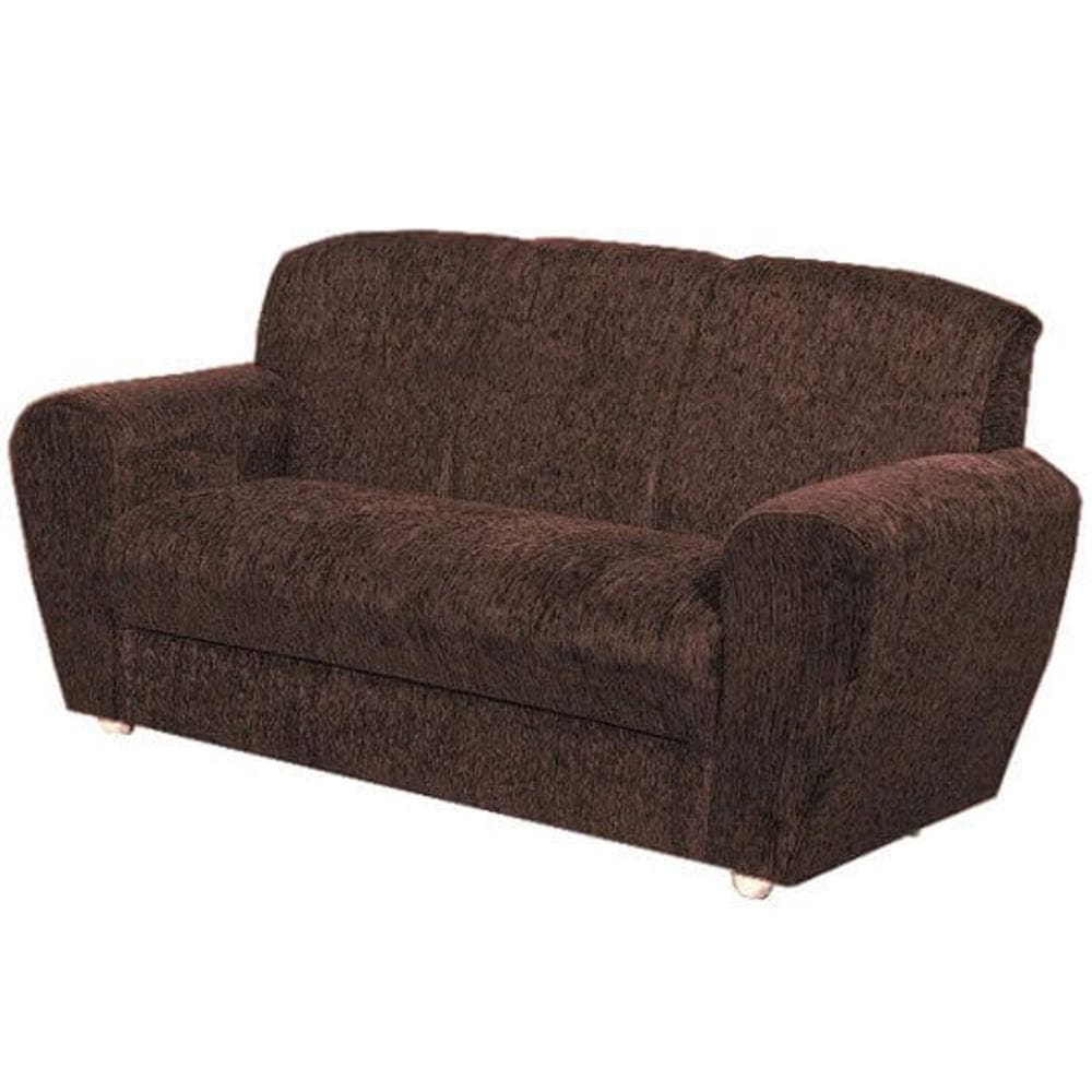 Sofá 5010 3 Lugares em Tecido Suede e Encosto Fixo Marrom