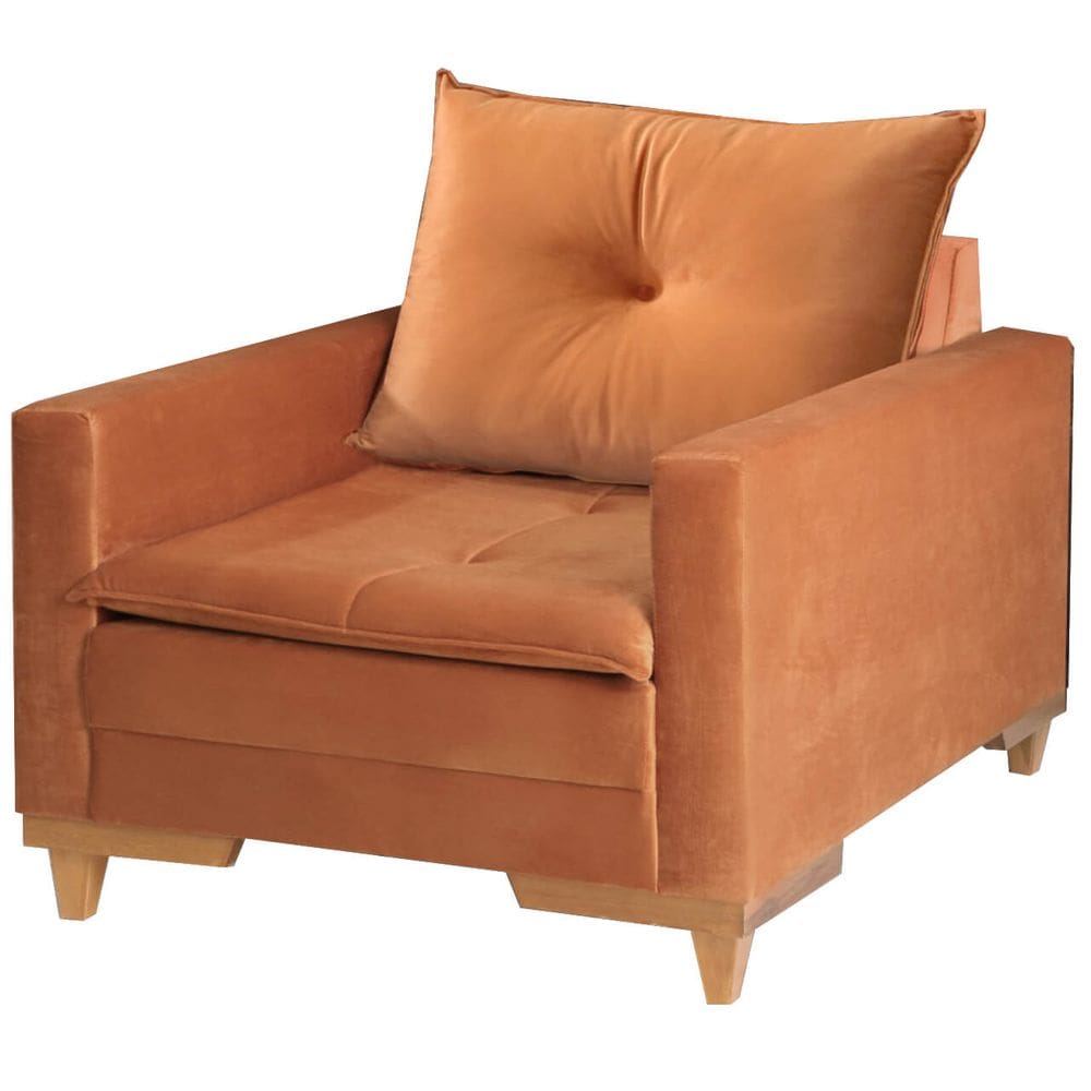 Poltrona Inglaterra Tecido Veludo Boareto Cor Cobre