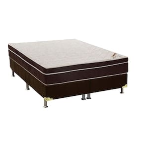 Cama Box Queen: Colchão Ortopédico Ortobom Exclusive + Base CRC Camurça Brown (158x198)