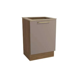 Balcão de Cozinha Modulado Botanic M629 p/Cooktop 1 Porta c/Tampo 60cm Nogueira/Fendi/Nogueira - Kappesberg
