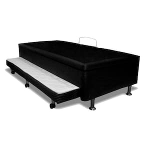 Cama Box Baú c/ Auxiliar Solteiro Universal Courano Nero Black (88x188) - Ortobom