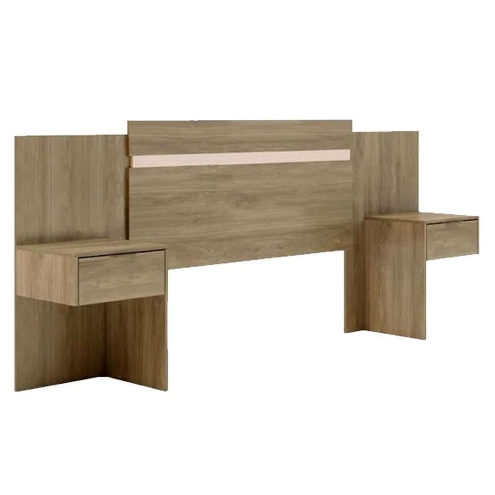 Cabeceira Cama Box Madeirado Urban 1114 c/ 2 Mesas e 2 Gavetas Flex Noce ou Noce Off White - Carraro