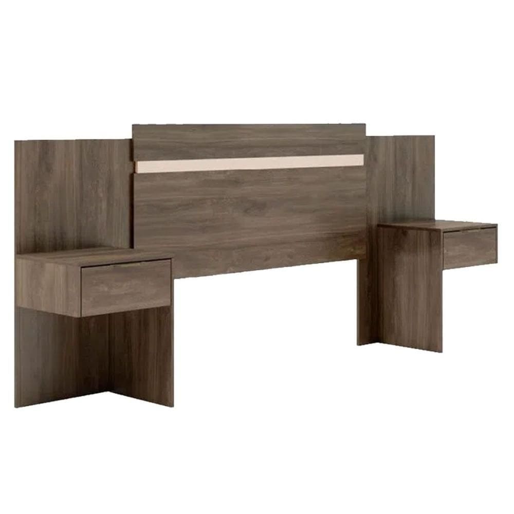 Cabeceira Cama Box Madeirado Urban 1114 c/ 2 Mesas e 2 Gavetas Flex Legno ou Legno Off White - Carraro