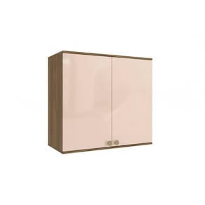 Armário Aéreo Cozinha Modulado Curve N645 c/ 2 Portas 80cm Nogueira/Macadamia - Kappesberg