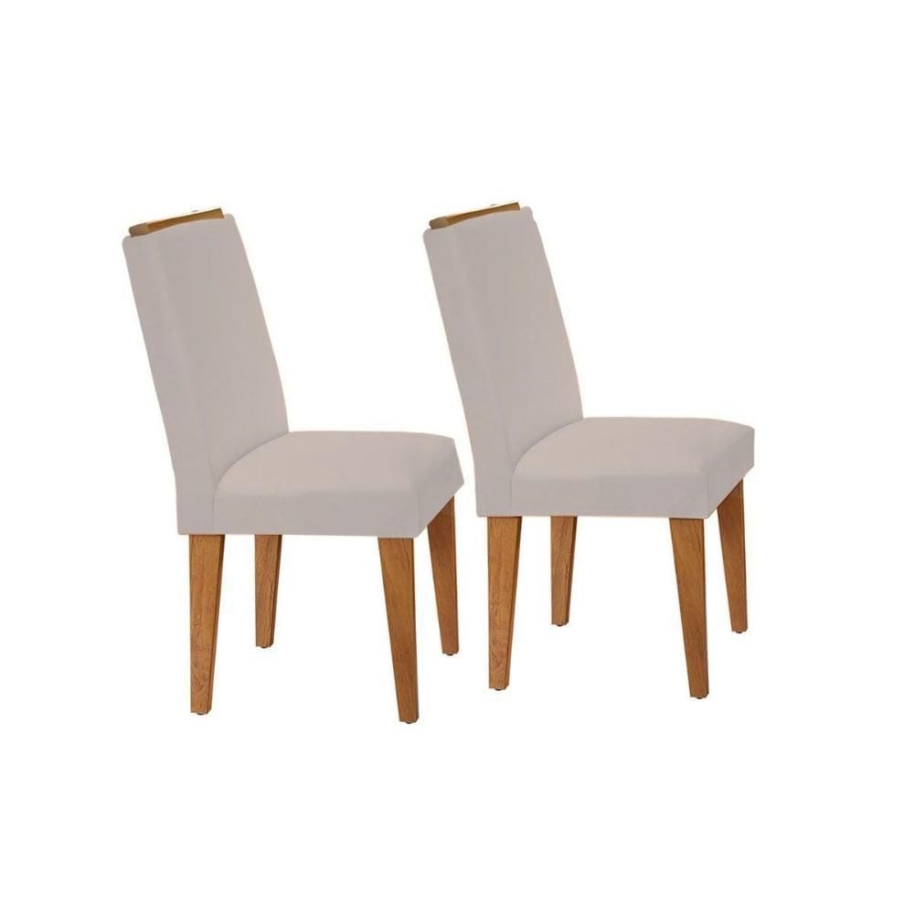 Kit 2 Cadeiras Sala Jantar Lunara 2 Un Imbuia-Capuccino/Suede Creme - Rufato